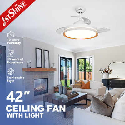 Ventilador de techo LED de diseño moderno con motor DC silencioso e iluminación LED de ahorro de energía