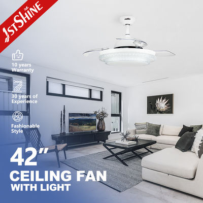 Ventilador de techo de dormitorio inteligente de 42 pulgadas invisible con luz LED aprobado por CE
