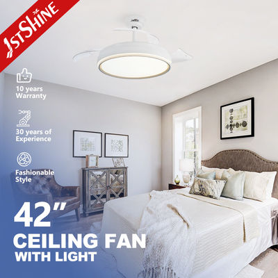 Diseño contemporáneo 5 velocidad ventilador de techo LED con cuchillas ocultas 42 pulgadas ahorro de espacio