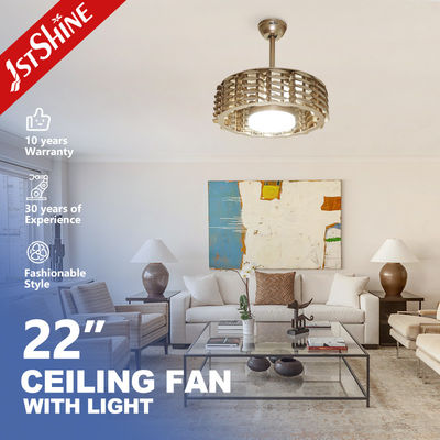 Diseño 35W 5 velocidad oro sin cuchilla ventilador de techo con control remoto y luz LED de 3 colores