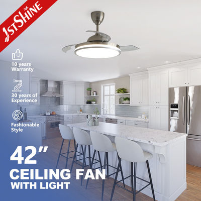 Ventilador de techo LED decorativo con cuchillas ocultas retráctiles y aire acondicionado