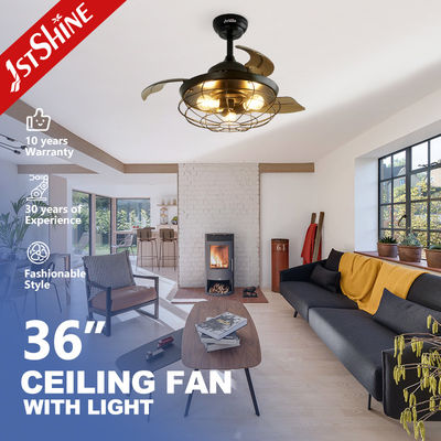 Bajo ruido 1stshine ventilador de techo retráctil decorativo con control remoto y luz