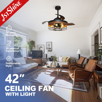 Ventilador de techo decorativo retráctil de 65W con 5 kits de luz