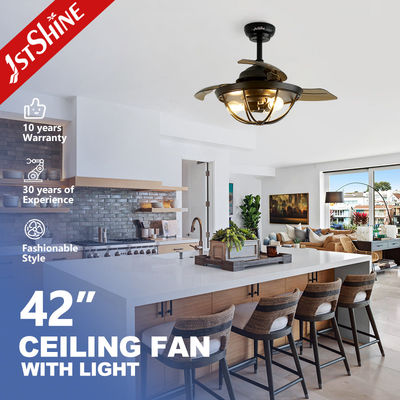 Luz de ventilador de techo retráctil de 36 pulgadas con control remoto y diseño que ahorra espacio