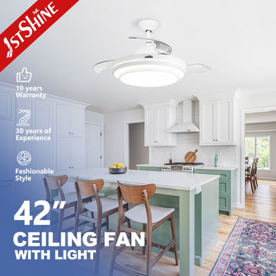 Ventilador de techo LED de 42 pulgadas con cuchillas ocultas y material acrílico metálico de 1stshine