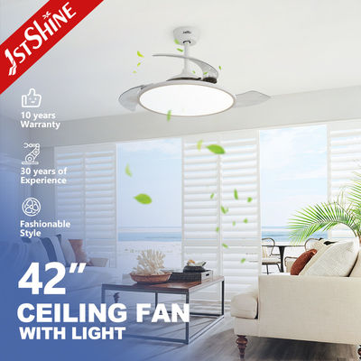 Ahorro de espacio luz invisible de ventilador de techo LED con cuchillas retráctiles en estilo moderno