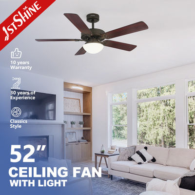 Buen precio Ventilador de techo LED residencial de 52 pulgadas con palas de plástico MDF y luz en línea