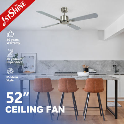 Ventilador de techo de motor de 6 velocidades de CC con hojas de MDF de plata y colores multicolores en un diseño elegante