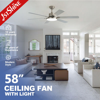 Ventilador de techo LED de viento natural de alto volumen con 6 hojas de MDF y estilo de diseño moderno 10-