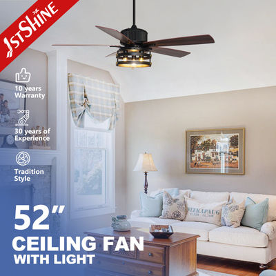 5 palas de MDF ventilador de techo de estilo industrial con luz de control remoto