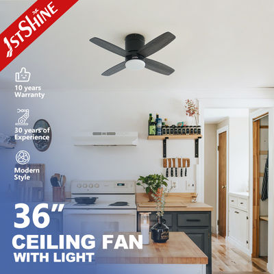 1stshine LED ventilador de techo con luz Pequeño de 36 pulgadas de montaje de chorro revirable hojas de MDF