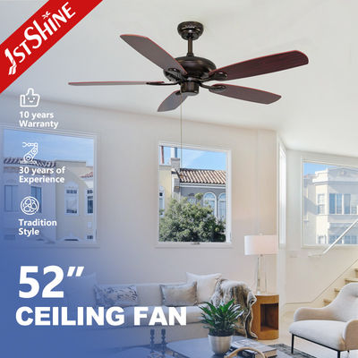 Clásico de café de color 5 MDF cuchillas ODM ventilador de techo con cadena de tracción 3 velocidad de elección