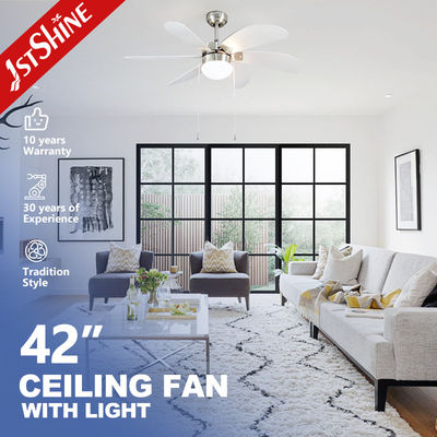 Ventilador de techo decorativo clásico con luz y control de pared 3 velocidades con interruptor de cadena de tracción