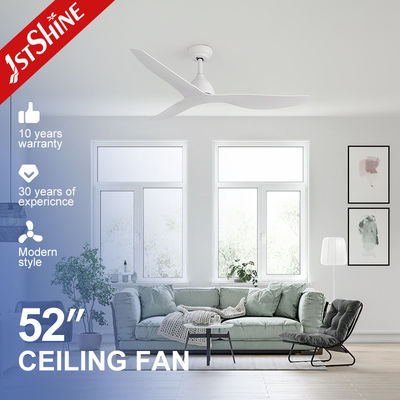 52 pulgadas de bajo ruido motor DC plástico ventilador de techo blanco sin luz moderno
