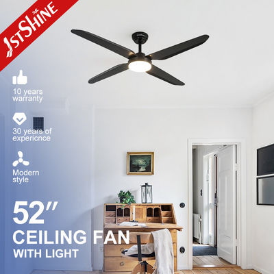 Ventilador de techo moderno de 52 pulgadas de interior 5 velocidades silencioso motor DC reversible con luz