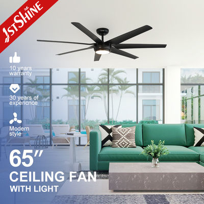 65 pulgadas 7 ABS Black Blades LED ventilador de techo con control remoto y iluminación multicolor