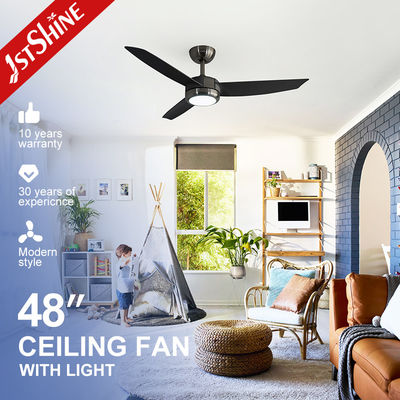 Ventilador de techo LED negro para el hogar de 48 