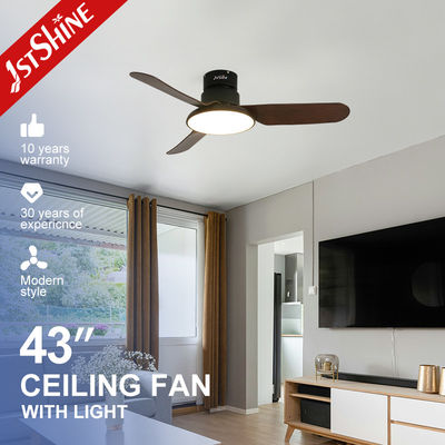 Ventilador de techo de material metálico con motor de corriente continua de bajo ruido e iluminación LED de aire acondicionado