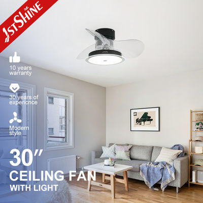 Mini ventilador de techo LED de 30 pulgadas con luz LED atenuable de 3 colores con control remoto de 6 velocidades