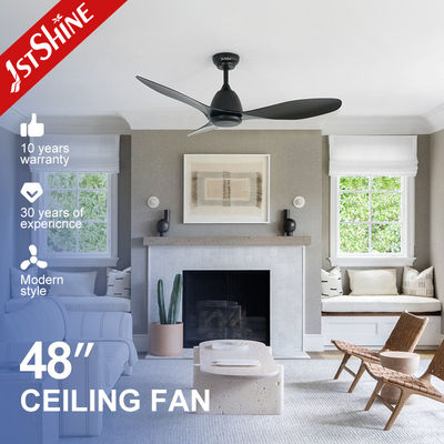 Ventilador de techo ABS negro con 3 * hojas ABS 6 velocidad del viento ajustable y control remoto