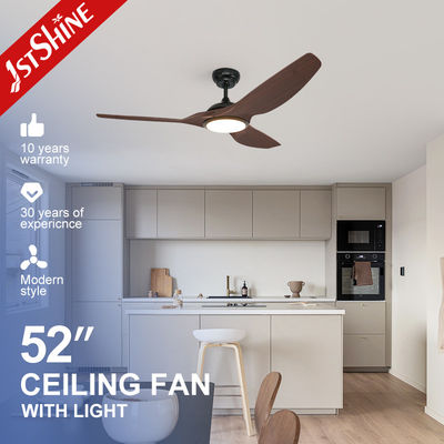Ventilador de techo LED con 3 colores LED luz oscura madera de grano ABS cuchillas control remoto inteligente