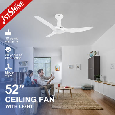 Buen precio 52 pulgadas de motor de corriente continua de ahorro de energía lujoso blanco LED luz ventilador de techo con luz 5 velocidad en línea
