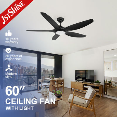 Ventilador de techo moderno negro con luz LED 5 ABS
