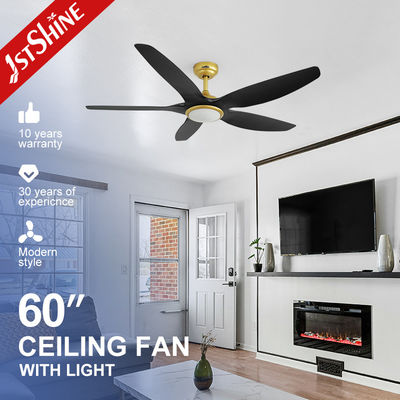 Buen precio Ventilador de techo Villa de lujo negro dorado con luz LED 230v 6 velocidades en línea