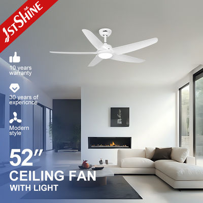 Ventilador de techo blanco con luz 5 cuchilla de plástico motor de corriente continua ahorro de energía