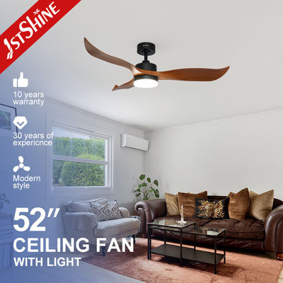 Ventilador de techo decorativo de plástico de control remoto de 5 velocidades con luz LED de 18W