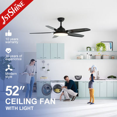 Ventilador de techo negro con luz y control remoto ABS blade bajo ruido