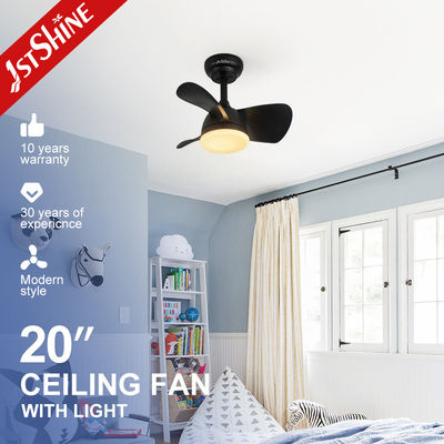 20 pulgadas 3 cuchillas ABS Negro Ventilador de techo LED remoto con luz LED de 3 colores y motor DC