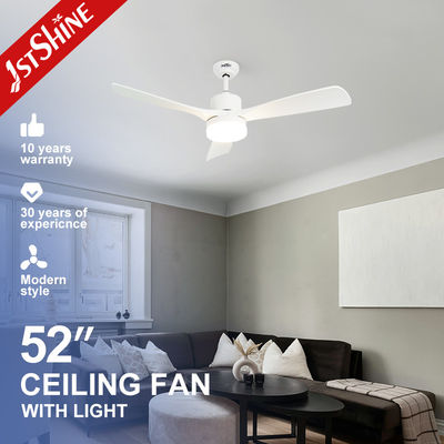 Home Office LED ventilador de techo con luz atenuable y control remoto cuchillas ABS blancas