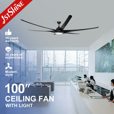 Control remoto Ventilador de techo de 100 pulgadas con luces y carcasa ABS negra Ahorro de energía