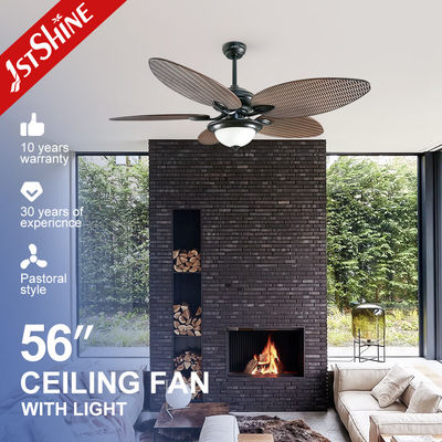 Ventilador de techo de 56 pulgadas con luz y control remoto en estilo tradicional