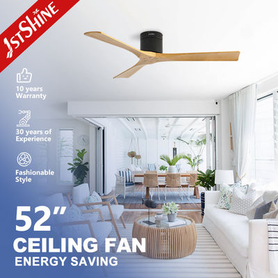 3 cuchillas Ventilador de techo de madera con control remoto Motor de corriente continua silencioso Alta velocidad