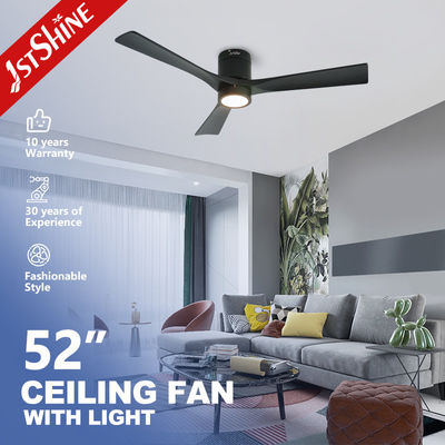 Ventilador de techo LED montado con 3 cuchillas de madera natural y conveniencia de control de pared