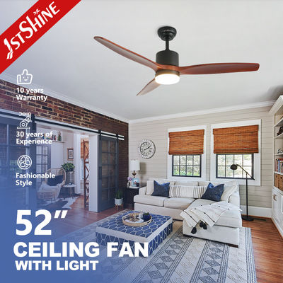 Ventilador de techo LED con cuchillas de madera sólida remotas