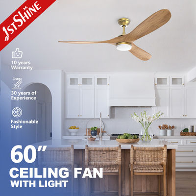 Diseño moderno 1stshine LED Fabricación de ventilador de techo con oscurecedor de soporte y cuchillas de madera