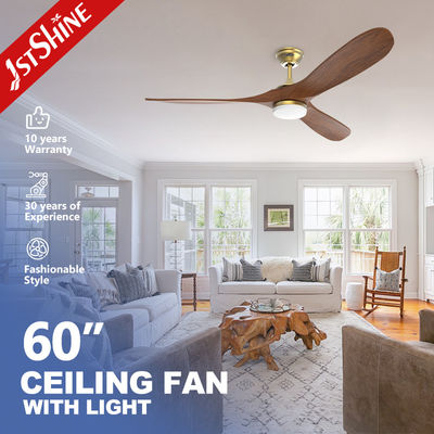 Ventilador de techo LED de 10 cuchillas de madera para interiores con iluminación y control remoto ODM personalizados