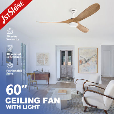 Ventilador de techo de 60 pulgadas con cuchilla de madera y luz atenuable Bldc motor de ahorro de energía