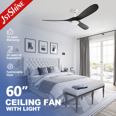 Ventilador de techo LED con luz LED negro de madera sólida con motor DC
