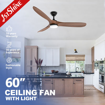 Lámina de madera, lámpara de luz, ventilador de techo de nuez oscura con LED y control remoto.