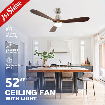 52 pulgadas de 5 velocidades de luz de ventilador de techo LED con 15 cm de longitud de suspensión y soporte de atenuador