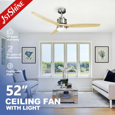 1stshine 52 pulgadas 132 cm Modernos ventilador de techo de cuchillas de madera con luces LED Ahorro de energía DC