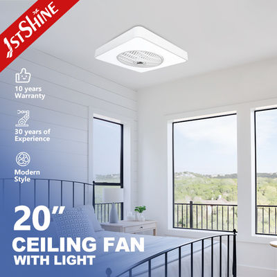 Ventilador de techo LED de 20 pulgadas con ventilador de techo LED de 7 pulgadas con cuchillas blancas para uso interior