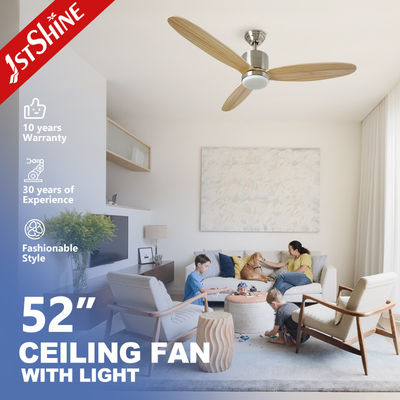 Luz de ventilador de techo de madera sólida de 52 pulgadas con control de aplicación inteligente