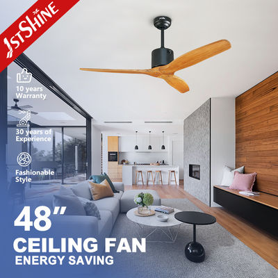 Potente ventilador de techo eléctrico de metal con cuchillas de madera de lujo y control remoto 1stshine
