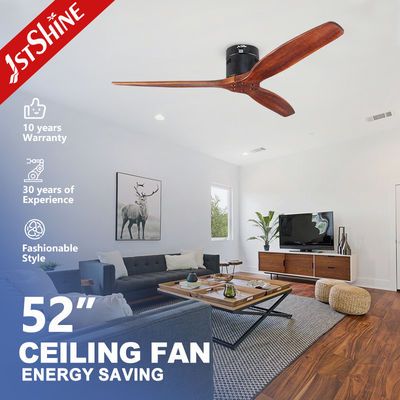 1stshine Luz de ventilador de techo de madera maciza con control remoto y hélice de ahorro de energía