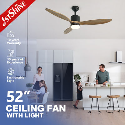 2- 1stshine Fan de techo de madera sólida con iluminación LED opcional y control remoto